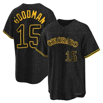 Men's Hunter Goodman Colorado Rockies Replica Black Snake Skin City Jersey