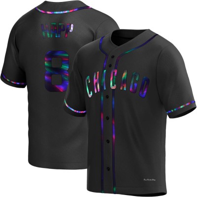 Men's Ian Happ Chicago Cubs Replica Black Holographic Alternate Jersey