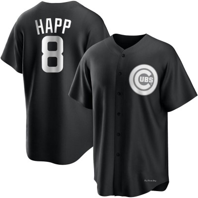 Men's Ian Happ Chicago Cubs Replica Black/White Jersey