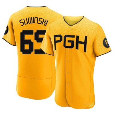 Men's Jack Suwinski Pittsburgh Pirates Authentic Gold 2023 City Connect Jersey