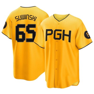 Men's Jack Suwinski Pittsburgh Pirates Replica Gold 2023 City Connect Jersey