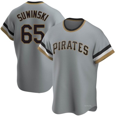 Men's Jack Suwinski Pittsburgh Pirates Replica Gray Road Cooperstown Collection Jersey