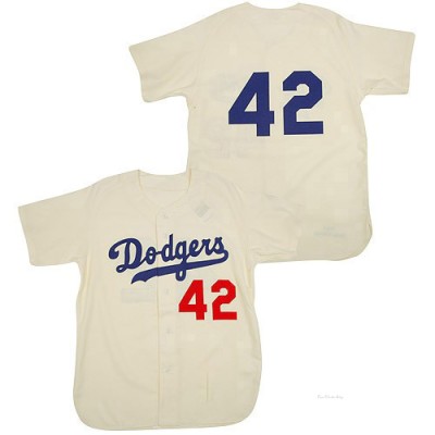 Men's Jackie Robinson Los Angeles Dodgers Authentic Cream Throwback Jersey