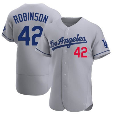 Men's Jackie Robinson Los Angeles Dodgers Authentic Gray Away Jersey