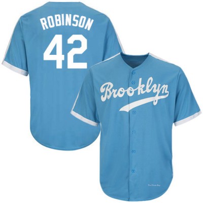 Men's Jackie Robinson Los Angeles Dodgers Authentic Light Blue Throwback Jersey