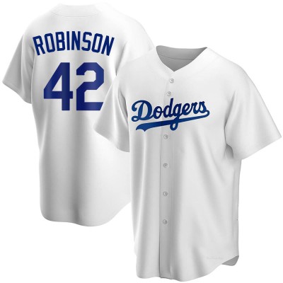 Men's Jackie Robinson Los Angeles Dodgers Replica White Home Jersey