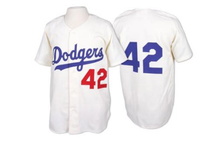 Men's Jackie Robinson Los Angeles Dodgers Replica White Throwback Jersey