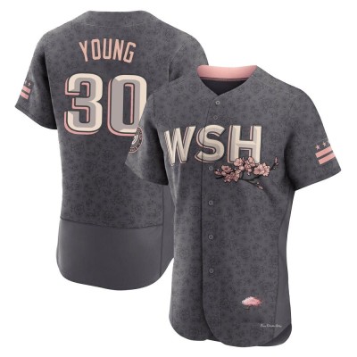 Men's Jacob Young Washington Nationals Authentic Gray 2022 City Connect Jersey