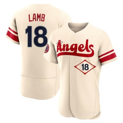 Men's Jake Lamb Los Angeles Angels Authentic Cream 2022 City Connect Jersey