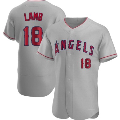 Men's Jake Lamb Los Angeles Angels Authentic Gray Road Jersey