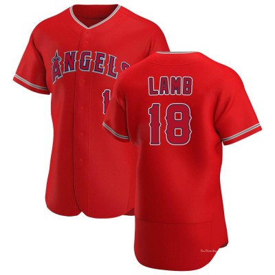 Men's Jake Lamb Los Angeles Angels Authentic Scarlet Alternate Jersey