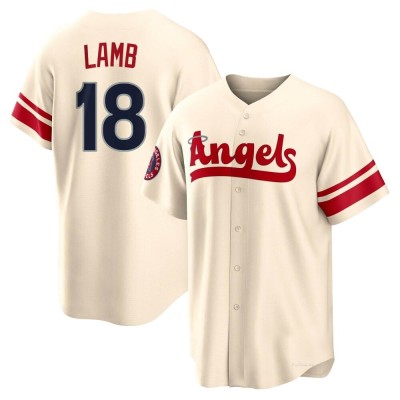 Men's Jake Lamb Los Angeles Angels Replica Cream 2022 City Connect Jersey