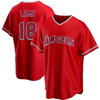 Men's Jake Lamb Los Angeles Angels Replica Red Alternate Jersey