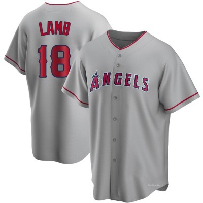 Men's Jake Lamb Los Angeles Angels Replica Silver Road Jersey