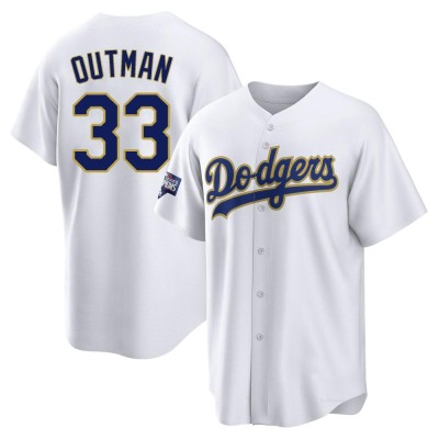 Men's James Outman Los Angeles Dodgers Replica White/Gold 2021 Gold Program Player Jersey