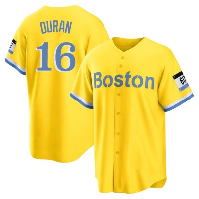 Men's Jarren Duran Boston Red Sox Replica Gold/Light Blue 2021 City Connect Player Jersey