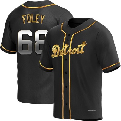 Men's Jason Foley Detroit Tigers Replica Black Golden Alternate Jersey