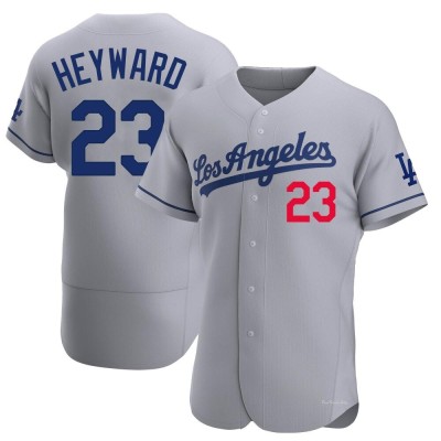 Men's Jason Heyward Los Angeles Dodgers Authentic Gray Away Jersey