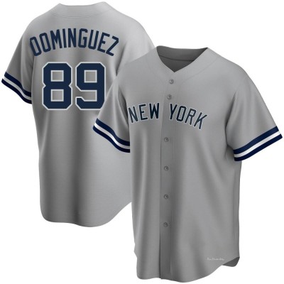 Men's Jasson Dominguez New York Yankees Replica Gray Road Name Jersey