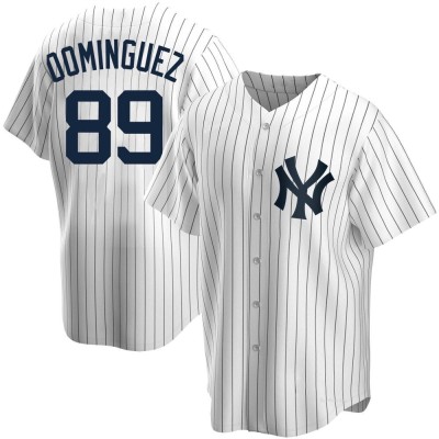 Men's Jasson Dominguez New York Yankees Replica White Home Jersey