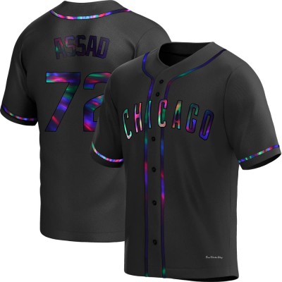 Men's Javier Assad Chicago Cubs Replica Black Holographic Alternate Jersey