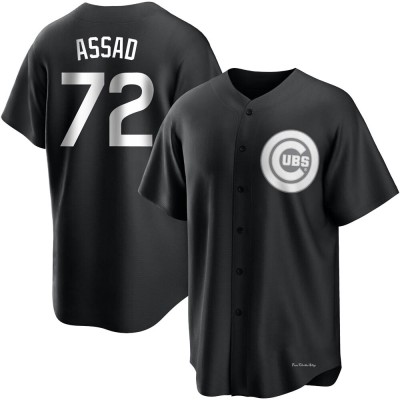 Men's Javier Assad Chicago Cubs Replica Black/White Jersey