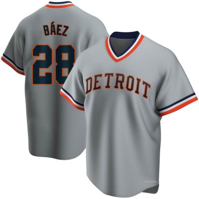 Men's Javier Baez Detroit Tigers Gray Road Cooperstown Collection Jersey