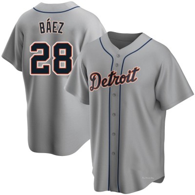 Men's Javier Baez Detroit Tigers Replica Gray Road Jersey