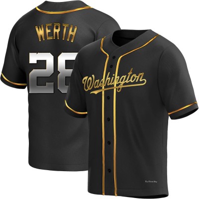 Men's Jayson Werth Washington Nationals Replica Black Golden Alternate Jersey