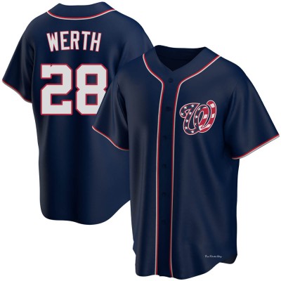 Men's Jayson Werth Washington Nationals Replica Navy Alternate Team Jersey