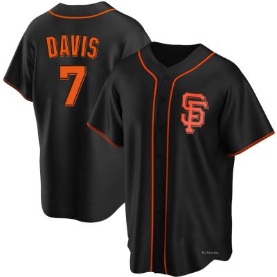 Men's J.D. Davis San Francisco Giants Replica Black Alternate Jersey