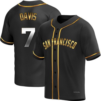 Men's J.D. Davis San Francisco Giants Replica Black Golden Alternate Jersey