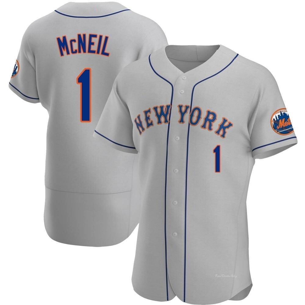 Jeff McNeil #1 - Team Issued Road Grey Jersey - 2022 Season