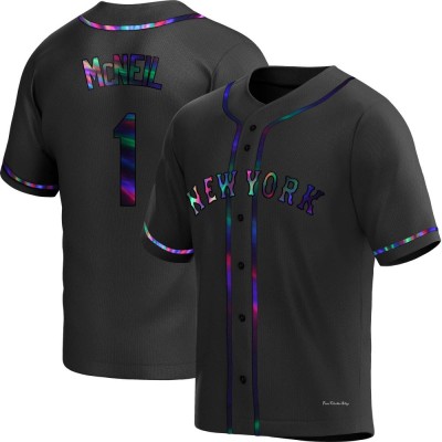 Men's Jeff McNeil New York Mets Replica Black Holographic Alternate Jersey