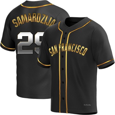 Men's Jeff Samardzija San Francisco Giants Replica Black Golden Alternate Jersey