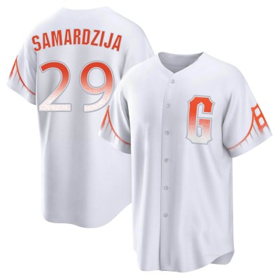 Men's Jeff Samardzija San Francisco Giants Replica White 2021 City Connect Jersey