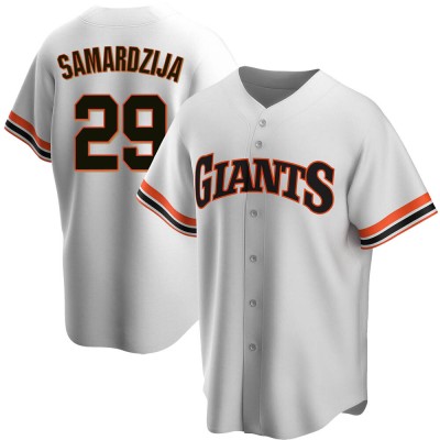 Men's Jeff Samardzija San Francisco Giants Replica White Home Cooperstown Collection Jersey