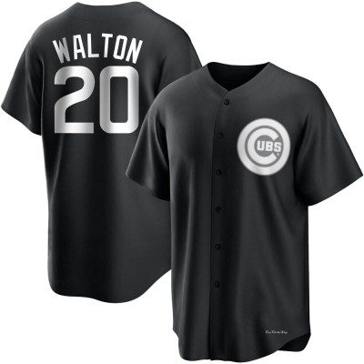 Men's Jerome Walton Chicago Cubs Replica Black/White Jersey