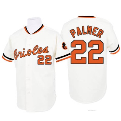 Men's Jim Palmer Baltimore Orioles Authentic White 1970 Throwback Jersey