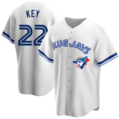 Men's Jimmy Key Toronto Blue Jays Replica White Home Cooperstown Collection Jersey