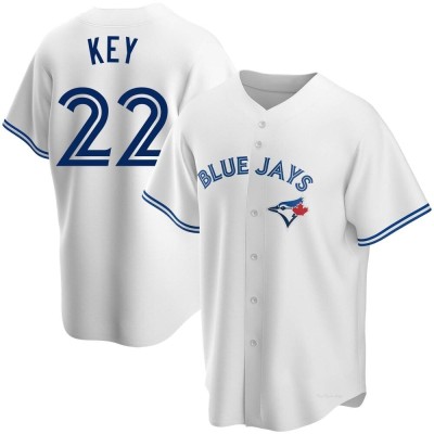 Men's Jimmy Key Toronto Blue Jays Replica White Home Jersey