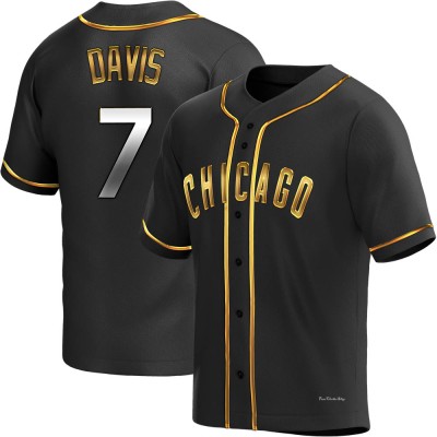 Men's Jody Davis Chicago Cubs Replica Black Golden Alternate Jersey