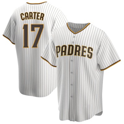 Men's Joe Carter San Diego Padres Replica White/Brown Home Jersey