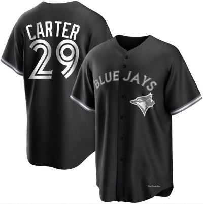 Men's Joe Carter Toronto Blue Jays Replica Black/White Jersey