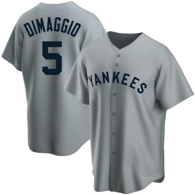 Men's Joe DiMaggio New York Yankees Replica Gray Road Cooperstown Collection Jersey