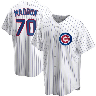 Men's Joe Maddon Chicago Cubs Replica White Home Jersey