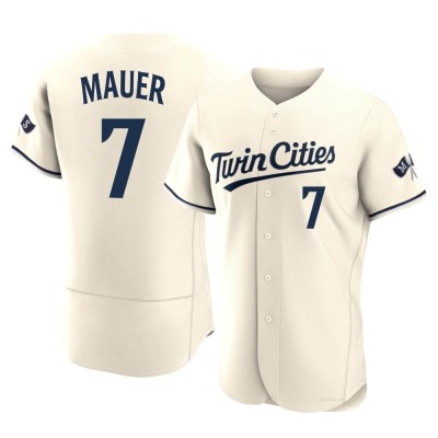 Men's Joe Mauer Minnesota Twins Authentic Cream Alternate 2023 Jersey