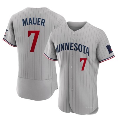 Men's Joe Mauer Minnesota Twins Authentic Gray Road Jersey