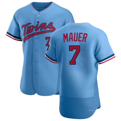 Men's Joe Mauer Minnesota Twins Authentic Light Blue Alternate Jersey