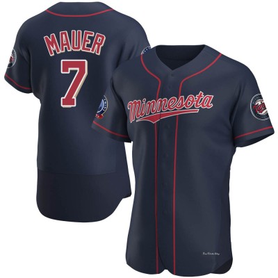 Men's Joe Mauer Minnesota Twins Authentic Navy Alternate 60th Season Jersey